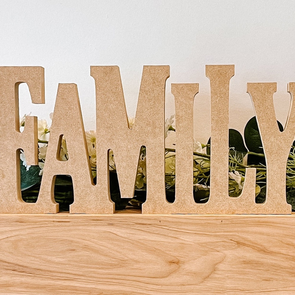 Small Wood Word Cutout - Family